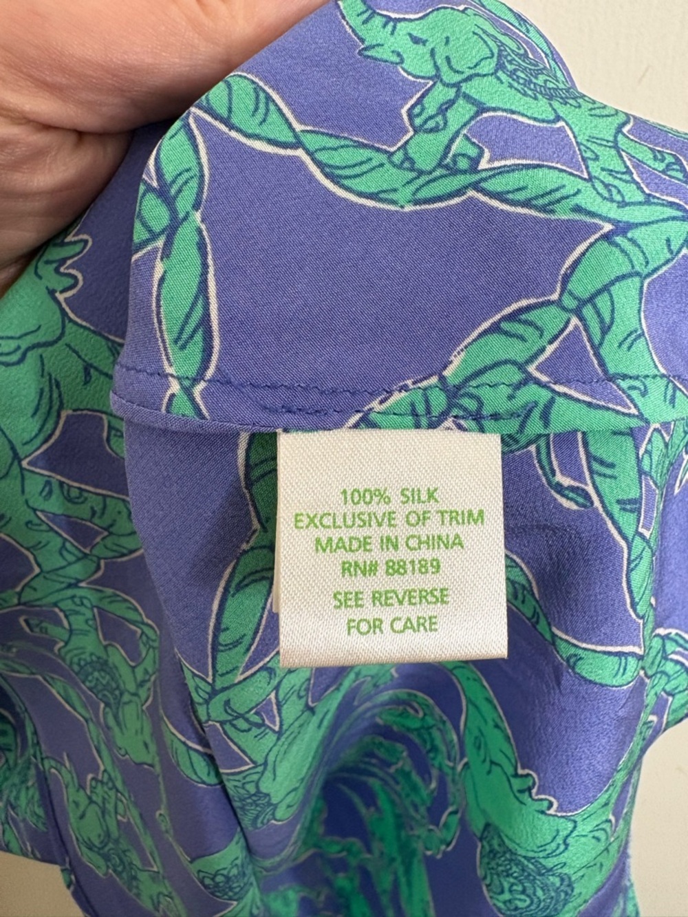 Lilly Pulitzer Silk Elephant Print Chain Strap Top - Picture 6 of 14